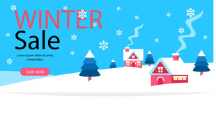 冬季促销雪景主题广告图