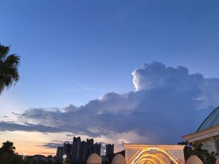 黄昏下的城市与天空景观