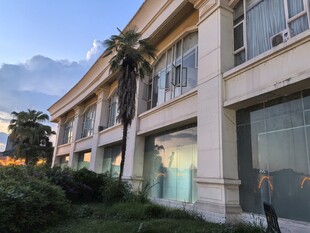 现代风格建筑与绿植景观