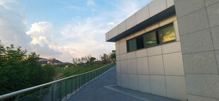 现代建筑旁的户外景观