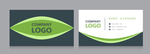 绿色简约名片设计模板