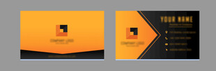 创意橙黑配色名片设计