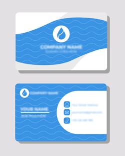 蓝白简约风商务名片设计