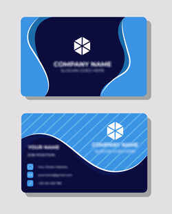 蓝黑渐变商务名片设计