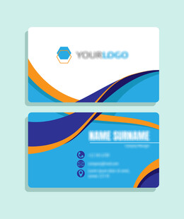 蓝橙渐变商务名片设计