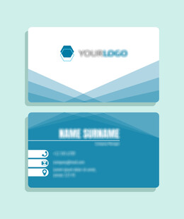 简约蓝白几何风商务名片