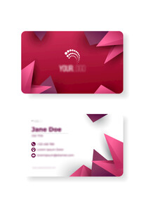 几何风红色商务名片设计