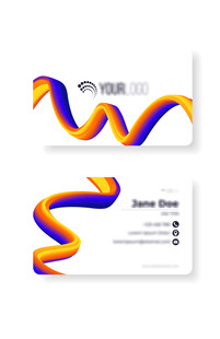 多彩螺旋装饰名片设计