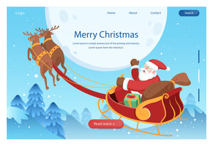 圣诞老人乘驯鹿雪橇