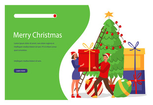 圣诞欢乐购物场景