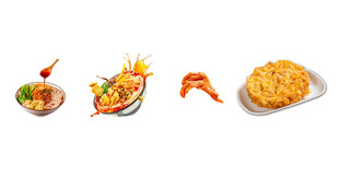 螺蛳粉炸蛋鸭掌菜品图免抠png