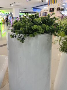 商场内的仿真绿植装饰花盆