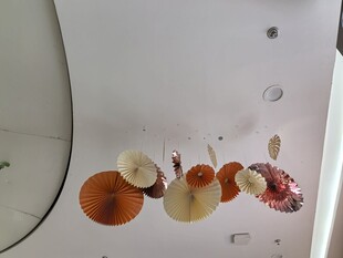创意悬挂式多彩圆球折扇装饰