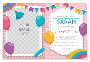 莎拉十岁生日派对邀请卡