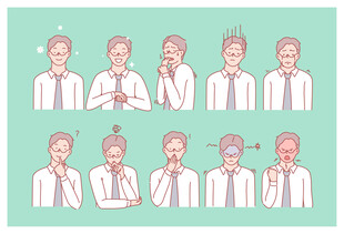 人物多样手势动作插画