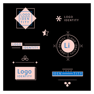 多样几何风格标志设计元素