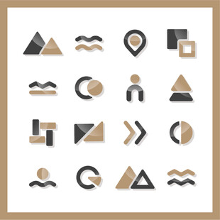 几何风格简约图标集合