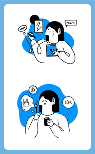 手机通话场景插画