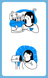 卡通人物的日常通讯场景