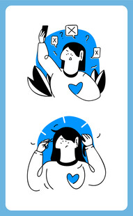 可爱卡通女孩手势动作图