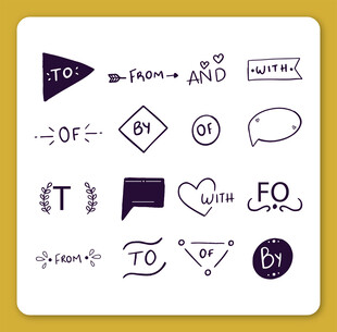 手绘简约社交媒体图标集合