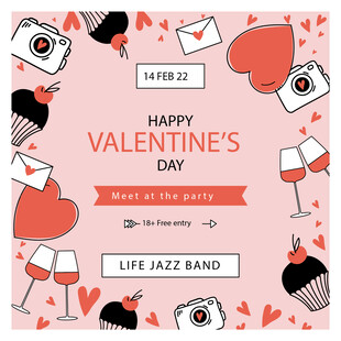 情人节爵士乐队活动海报
