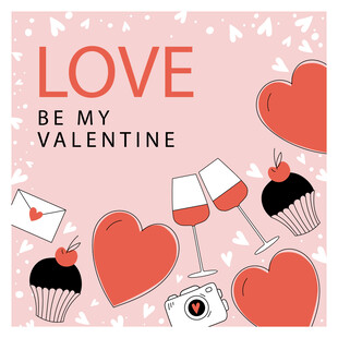 情人节浪漫元素插画