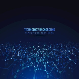科技感蓝色数据网络背景图