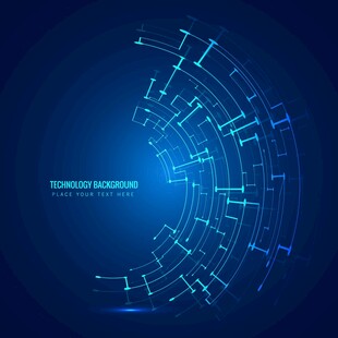 科技感蓝色数据流动背景图