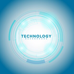 科技感蓝色圆形背景图案