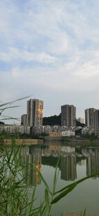 湖畔城市风光