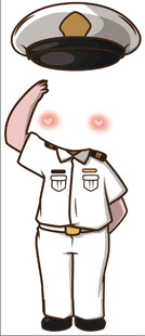 敬礼的帅气制服人物