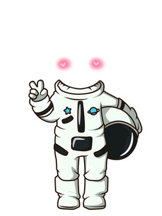可爱宇航员比耶卡通形象