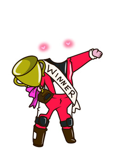 卡通冠军形象庆祝胜利