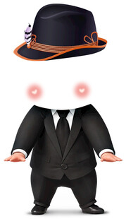 戴礼帽穿西装的卡通角色