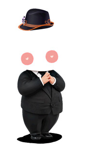 戴礼帽的卡通绅士形象