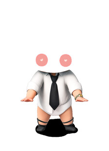 卡通正装小人双手摊开