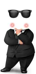 西装男士与悬浮墨镜