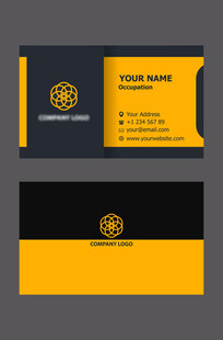 黄黑配色商务名片设计