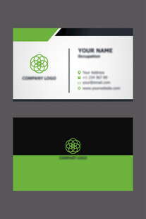 简约绿黑配色商务名片设计