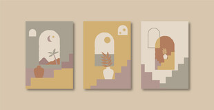 简约风格抽象人物挂画