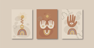 手绘神秘手印装饰画