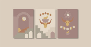 复古几何图案装饰画