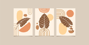 抽象树叶图案装饰画