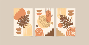 秋季植物元素装饰画素材