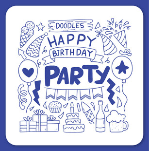 生日派对涂鸦插画元素