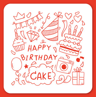 生日主题手绘图案元素