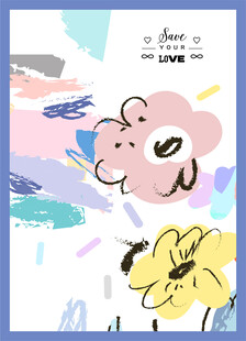 卡通花卉图案设计素材