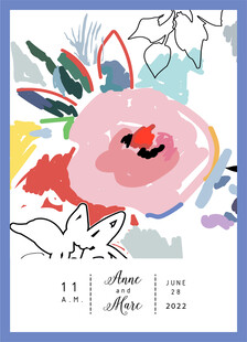 手绘多彩花卉日历插画