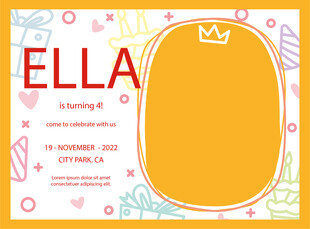Ella宝宝派对邀请卡模板